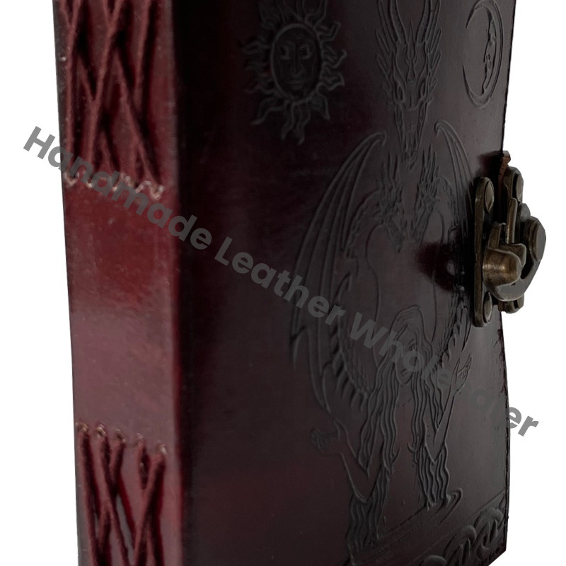 Leather Cover Eco-Friendly Brown Hardcover Journal Vintage Grimoire Blank Spells Planner Sketchbook Travel Artist Wiccan Boxed