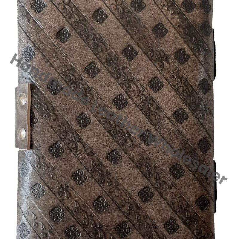 Leather Cover Hard Cover Spiral Bound Tribal Man Charcoal Custom Embossed Eco-friendly Paper Notebook Journal Business Gift