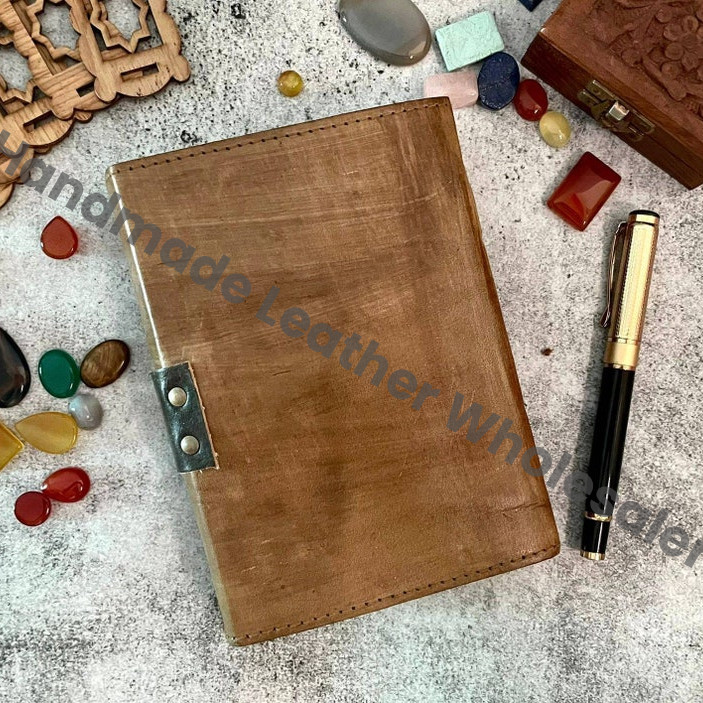 Leather Grimoire Journal: Antique Leaf Embossed Book of Shadows