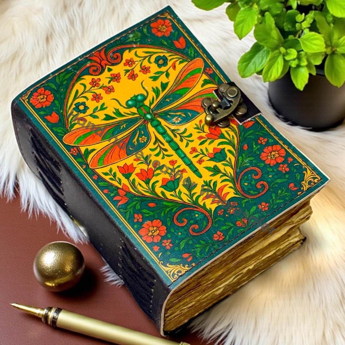 Leather Grimoire Journal – Gothic Book of Shadows | Refillable Witchcraft Spellbook | Wiccan Pagan Occult Notebook