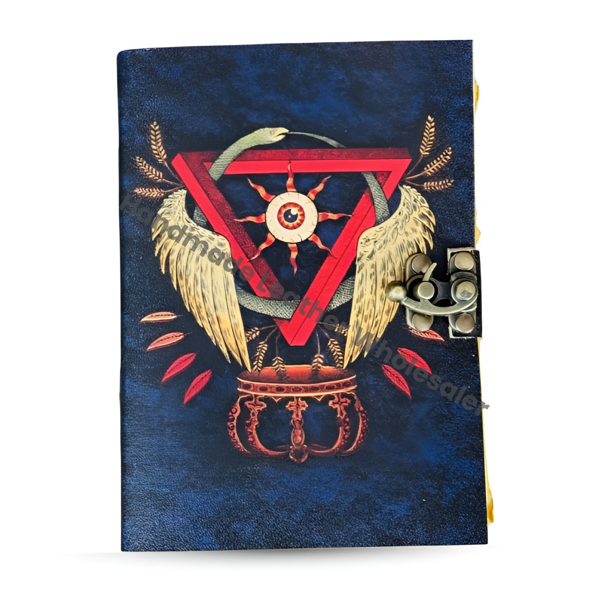 Leather Grimoire Journal: Third Eye, Deckle Edge, Antique Paper