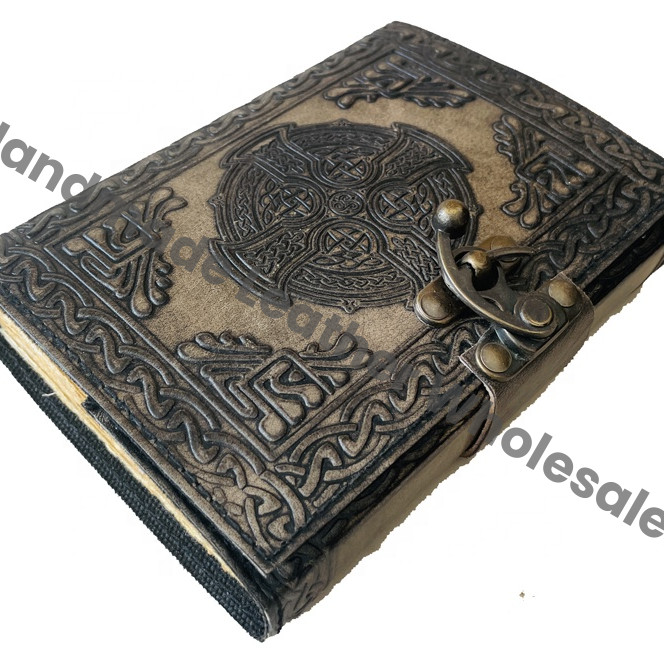 Leather Hardcover Book Shadows Spell Notebooks Journal Celtic Knot Handmade Personal Organizer Travel Artist Organizer Collage