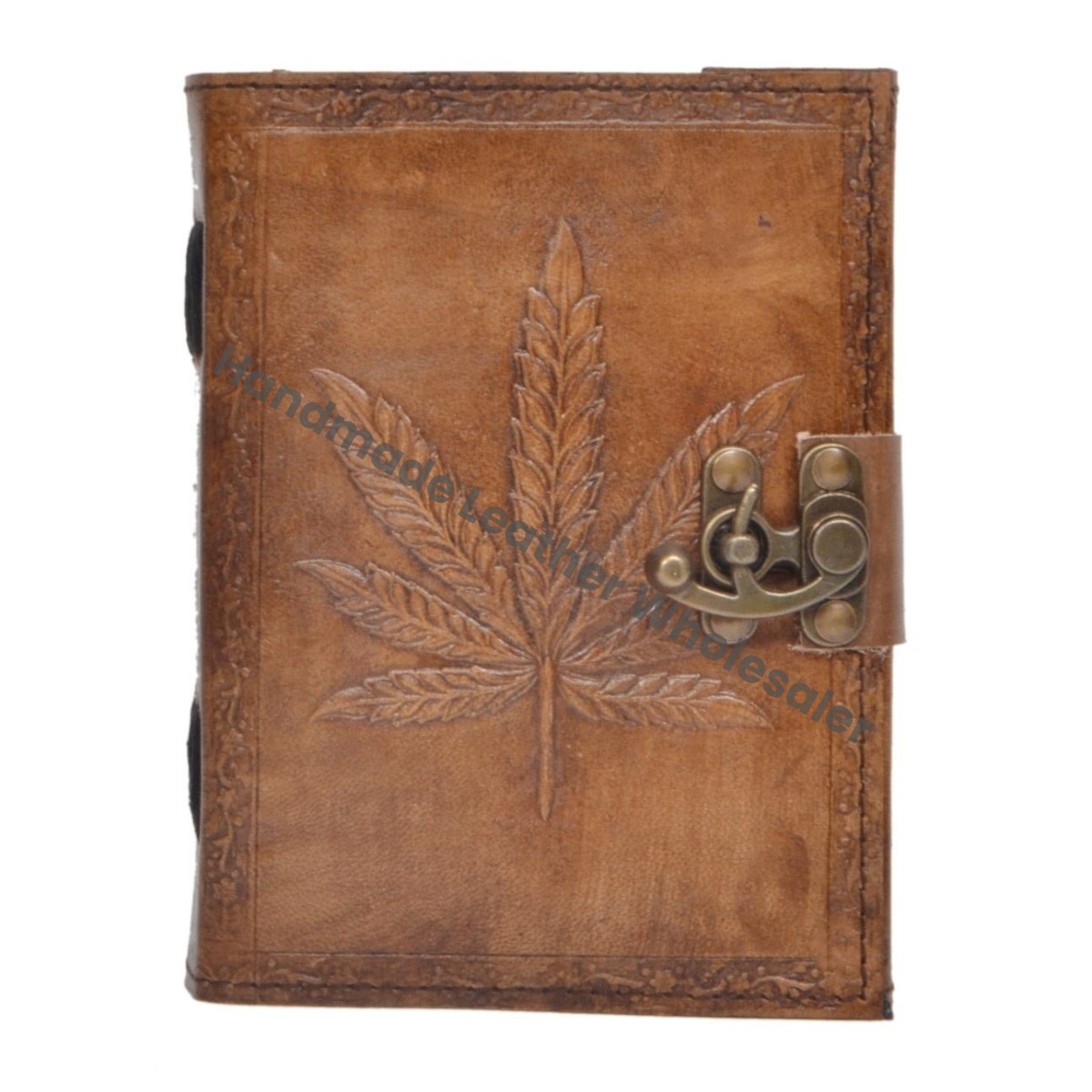 Leather Hardcover Diary With Embossed Leaf Design And Metal Clasp Gift Journal Leaf Leather Hardcover Handmade Embossed Spiral