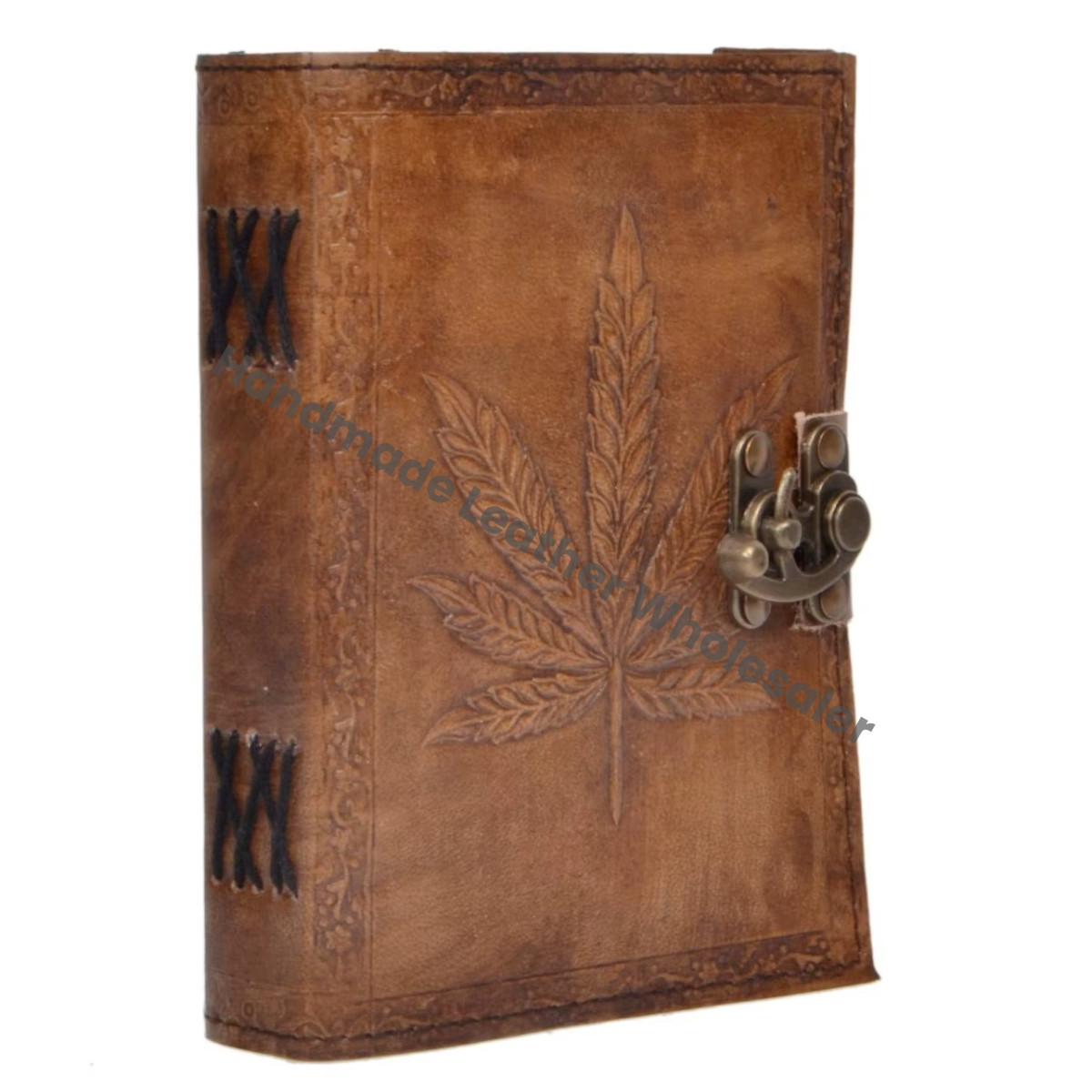 Leather Hardcover Diary With Embossed Leaf Design And Metal Clasp Gift Journal Leaf Leather Hardcover Handmade Embossed Spiral