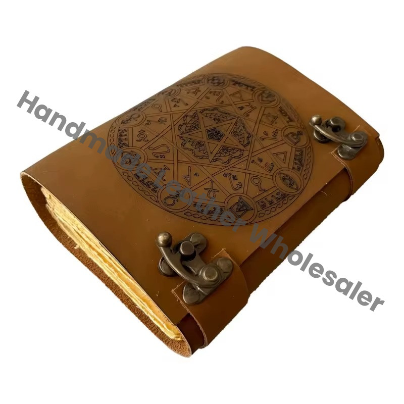 Leather Hardcover Diary with UV Printed Magic Circle Design Sewing Binding Gift Notebook Hardcover Leather Notebook