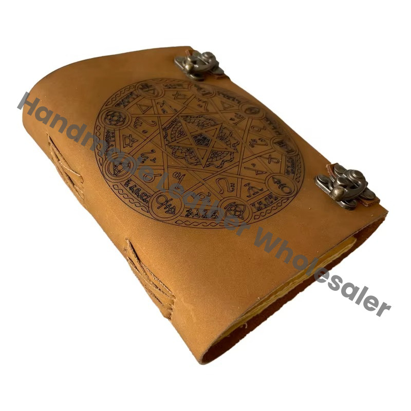 Leather Hardcover Diary with UV Printed Magic Circle Design Sewing Binding Gift Notebook Hardcover Leather Notebook