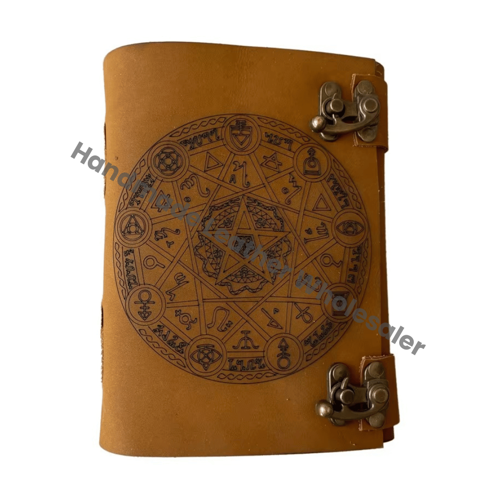 Leather Hardcover Diary with UV Printed Magic Circle Design Sewing Binding Gift Notebook Hardcover Leather Notebook