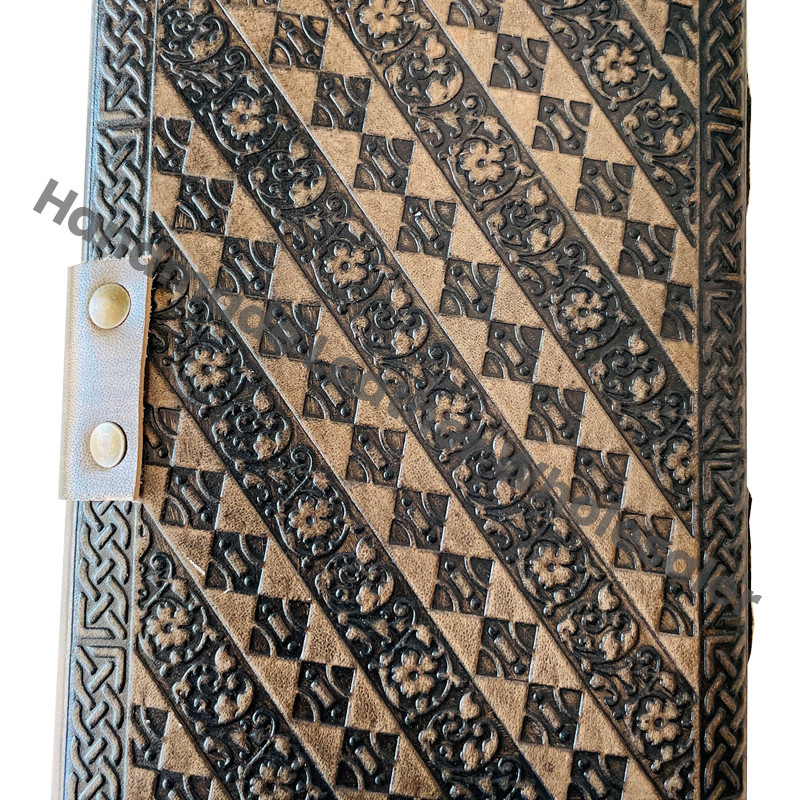Leather Hardcover Journal Traveler Diary Custom Sketchbook Celtic Magical Wolf Face Notebook Gift Vintage Handmade Recyclable