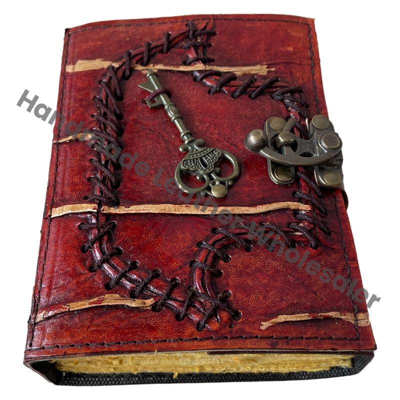 Leather Hardcover Journal Vintage Deckle Edge Paper Handmade Brown Spiral Binding Sheets Wiccan Sketchbook Notebooks