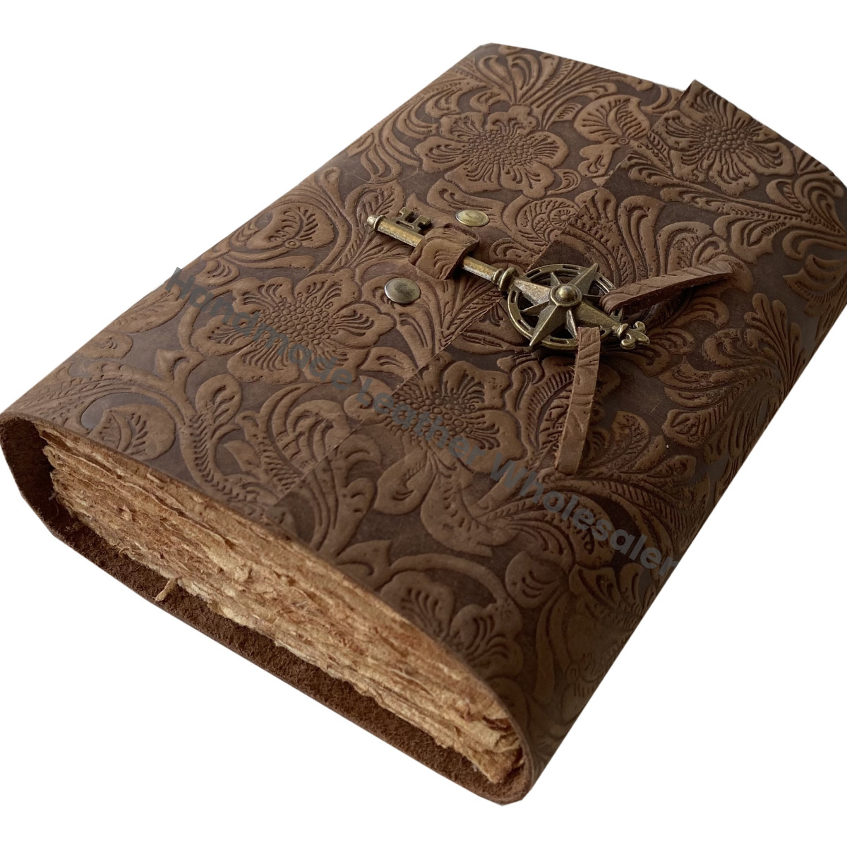 Leather Journal Antique Handmade Deckle Edge Vintage Paper Leather Bound Journal Key Book of Shadows Journal Leather Sketchbook