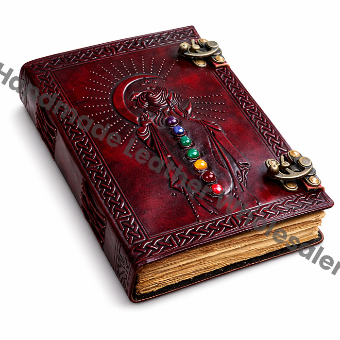 Leather Journal Book Seven Medieval Stone Embossed Handmade Book Of Shadows Notebook Office Diary College Book Poetry Book Sketch Book Deckle Paper
