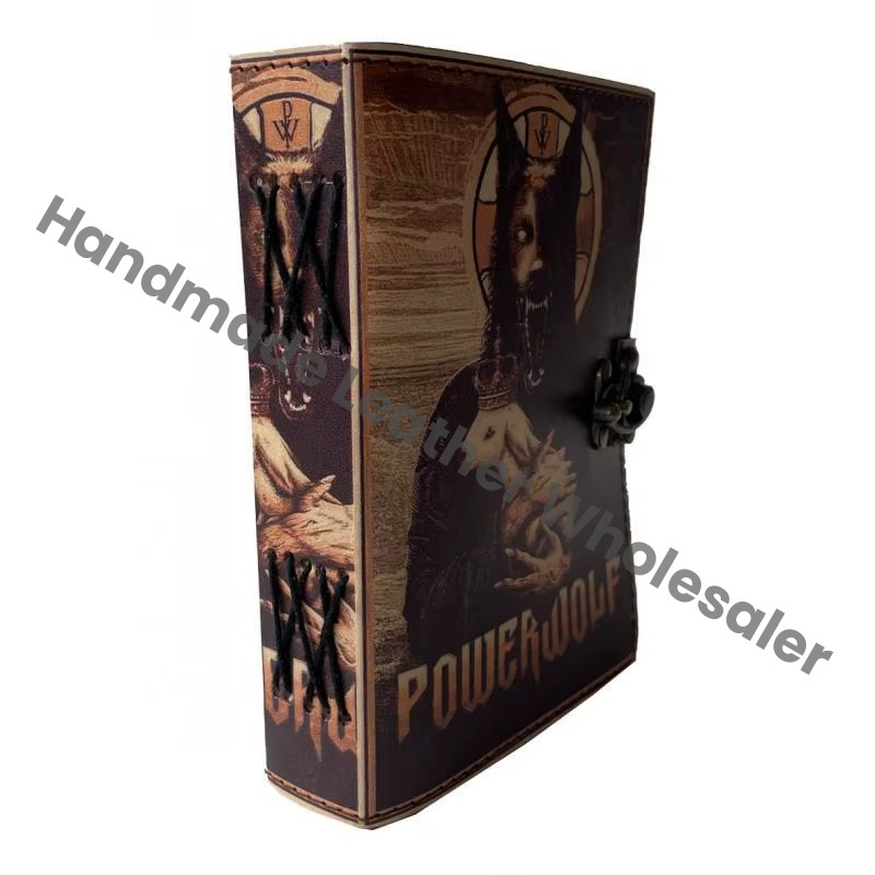 Leather Journal Hard Leather Cover Printed Wolf Book of Shadows Blank Notebook Office Supplies Gift Writing Pads