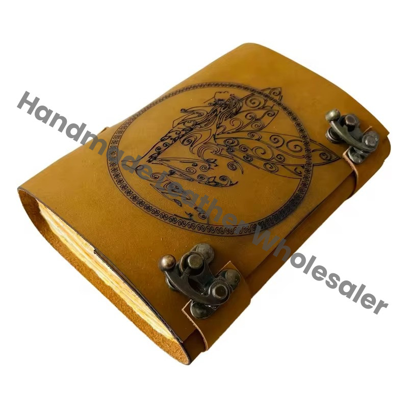 Leather Journal Lazer Cutting Women With Wings Soft Book of Spells Journal Of Gifts Decor Writing Book of Shadows Notebooks