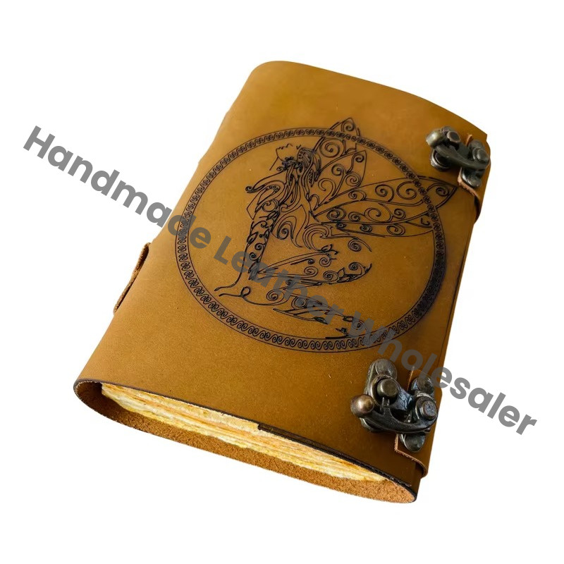 Leather Journal Lazer Cutting Women With Wings Soft Book of Spells Journal Of Gifts Decor Writing Book of Shadows Notebooks