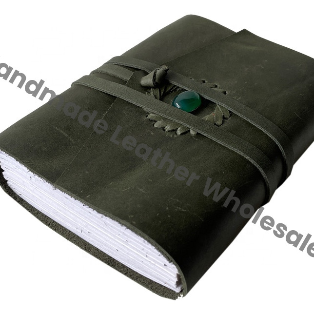 Leather Journal Notebook Handmade Stone Tan Wrap Bound Leather Journal Vintage Design Journal for Men Women Lined