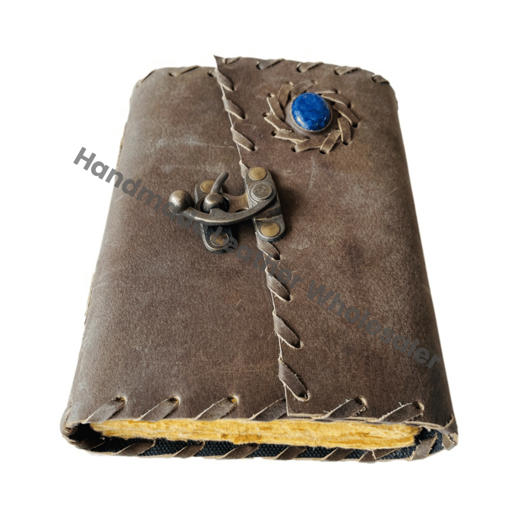 Leather Journal Thermal Binding Antique Handmade Deckle Paper Drawing Beautiful Stone Vintage Sketchbook Gift Planner Diary