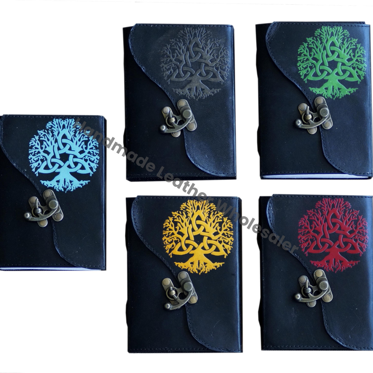 Leather Journal Tree Life Handmade Notebook Thermal Embossed Unlined Paper Unisex Gift Book Shadows Blank Spells Traveler