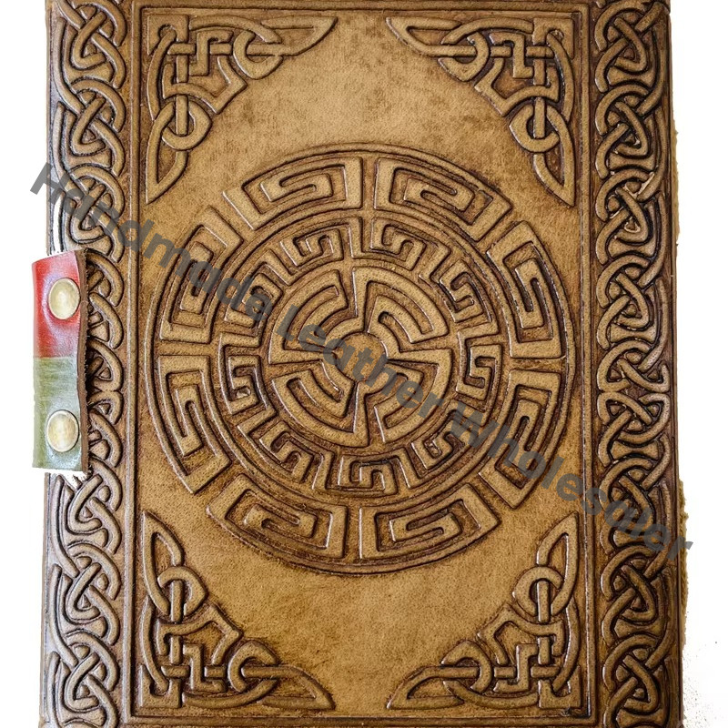 Leather Journal Tree of Life Hand Embossed Design Spiral Binding Notebook Diary Sketchbook Brass Clasp Lock Organizer Gift