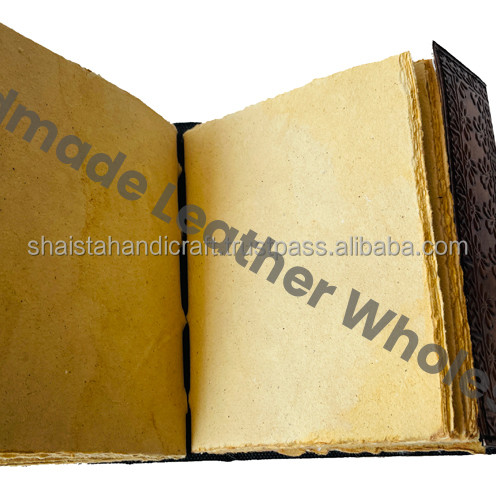 Leather Journals Brown Vintage Bound Writing Planner Deckle Art Edge Eco-friendly Paper Handmade Gift Decor Wiccan Book Shadows
