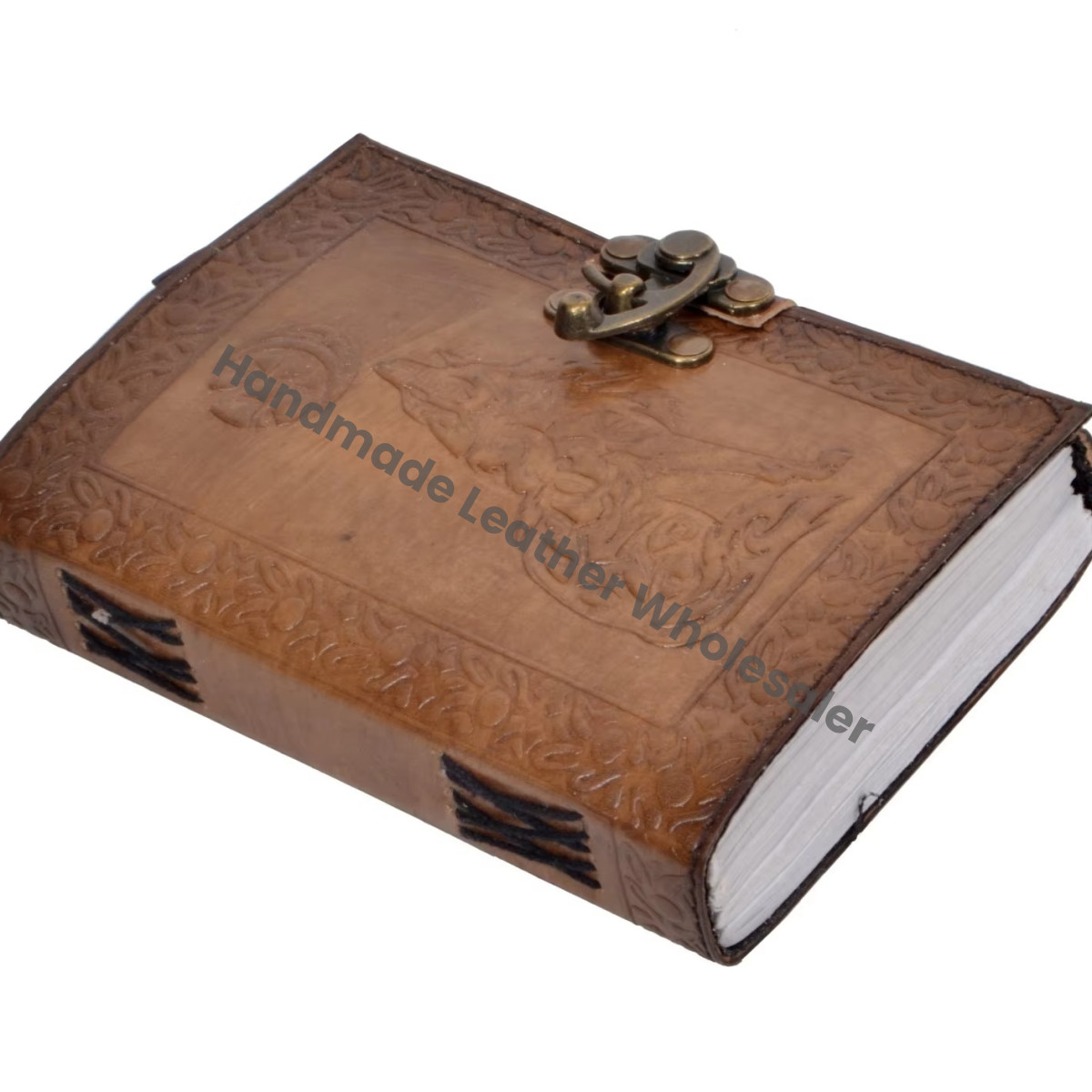 leather journals old antique look custom wolf embossed handmade paper ideal for resale vintage Bound Wholesale Travel notebooks