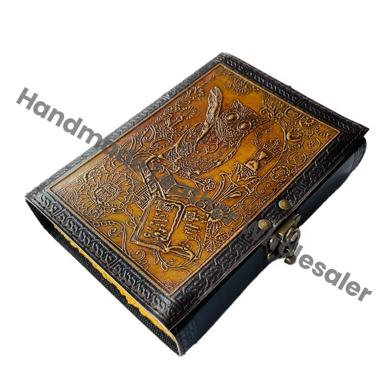 Leather Journals Thermal Spiral Bound Notebook School Stationery Writing Pads Handmade Embossed Travel Planner Wiccan Diary Gift