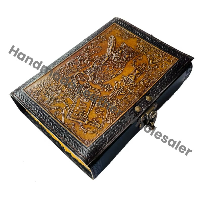 Leather Journals Thermal Spiral Bound Notebook School Stationery Writing Pads Handmade Embossed Travel Planner Wiccan Diary Gift