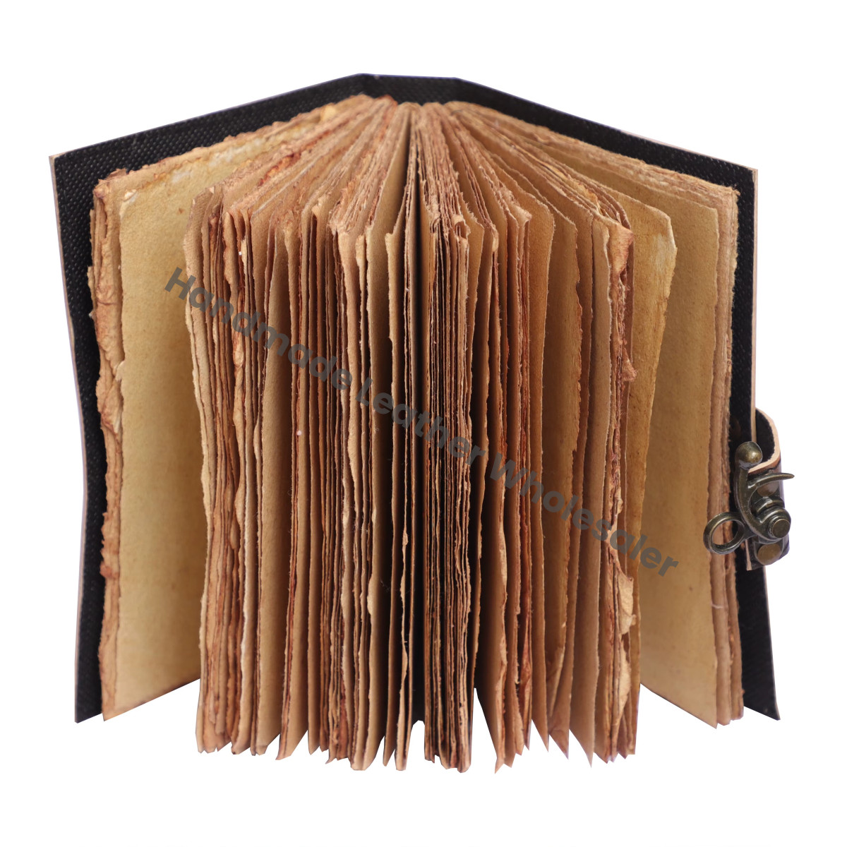 Leather Printed Magazine Style Design Handmade Journal Deckle Edge Pages Grimoire Bound Vintage Paper Notebook & Sketchbook