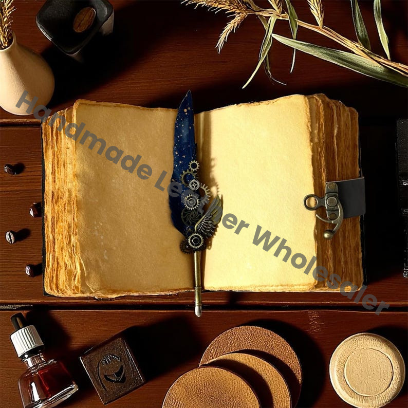 Leather Spell Book Journal – Book of Shadows, Vintage Witchcraft Spellbook, Wiccan Pagan Gift