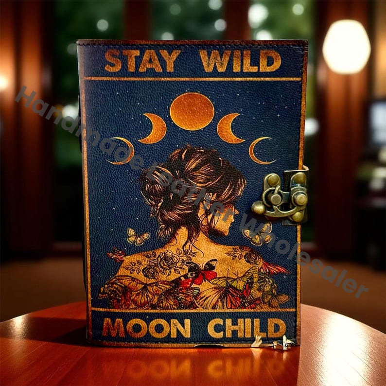 Leather Spell Book Journal – Book of Shadows, Vintage Witchcraft Spellbook, Wiccan Pagan Gift