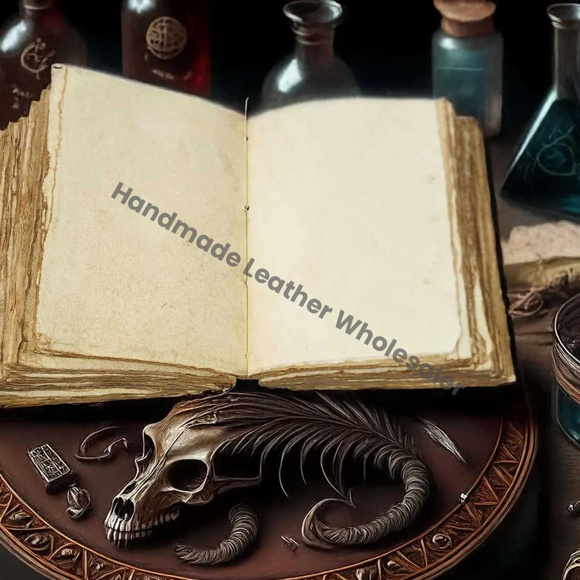 Leather Witchy Grimoire: Gothic Spell Book of Shadows