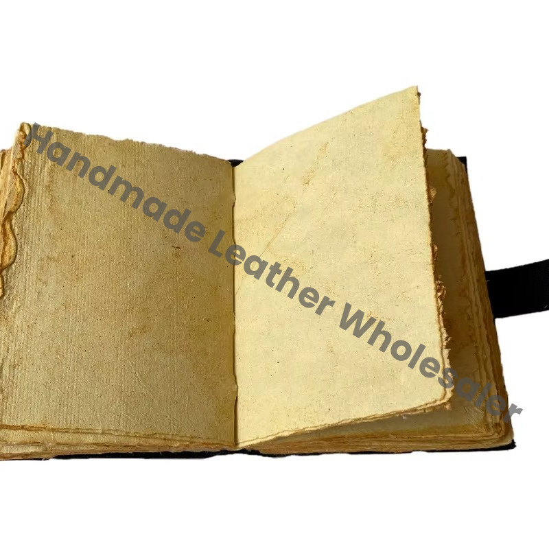 Lizard Women Handmade Leather Hardcover Eco-friendly Printed Journal Retro Collage Poster Design Deckle Vintage Paper Gift