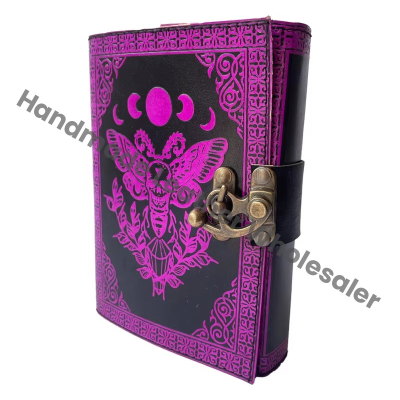 Luna Moth Handmade Sun Moon Leather Journal Vintage Daily Notepad Travel Sketchbook for Writing Drawing Note Taking Stylish Gift