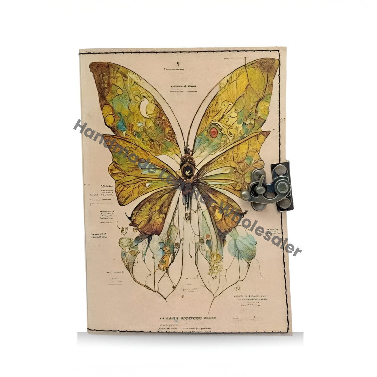 Luna Moth Leather Grimoire Journal – Witchcraft Book of Shadows | Celestial Wiccan Spellbook, Gothic Pagan Witchy