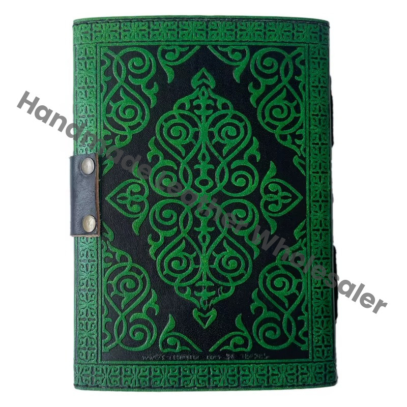 Luna Moth Sun Moon Antique Vintage Leather Journal Handmade Notepad Writing Sketchbook Travel Book of Shadows Planner