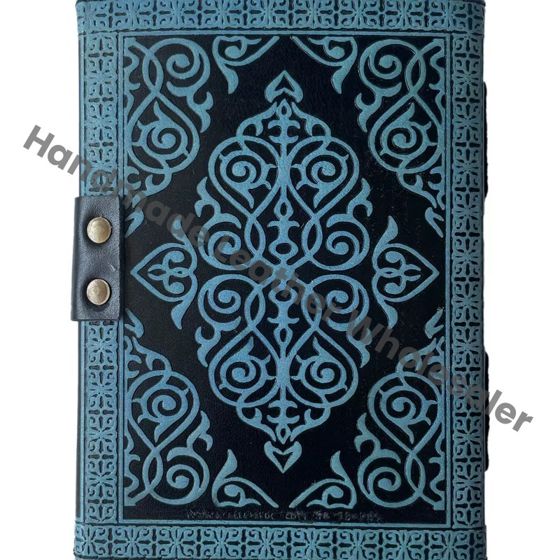 Luna Moth Sun Moon Antique Vintage Leather Journal Handmade Notepad Writing Sketchbook Travel Book of Shadows Planner