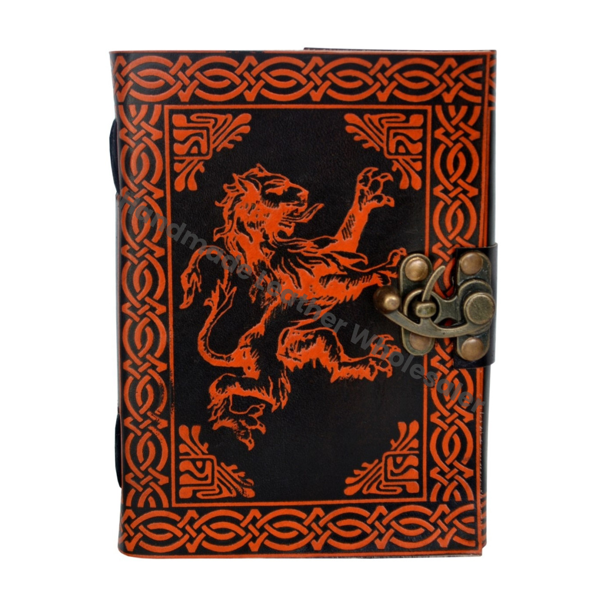 Luxury Handmade Genuine Leather Lion Celtic Journal | Vintage Non Refillable Writing Notebook | Personalized Leather Diary Gift