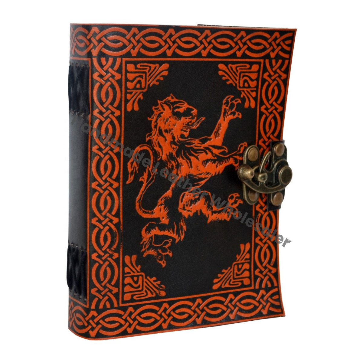Luxury Handmade Genuine Leather Lion Celtic Journal | Vintage Non Refillable Writing Notebook | Personalized Leather Diary Gift