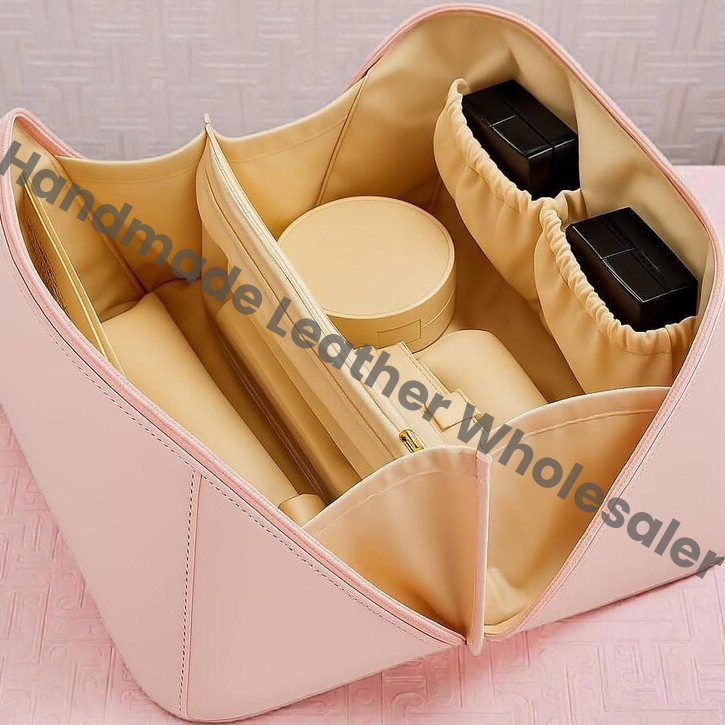 Luxury Pink Toiletry Bag for Women | Large Travel Cosmetic Organizer | Waterproof Makeup Bag | Elegant Toiletry Case for Travel & Gift..