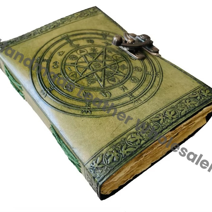 Magic of Spell Wiccan Sketchbook Deckle Old Pages Journal Leather Journal for Women Vintage Book of Shadows Celtic Blank Books