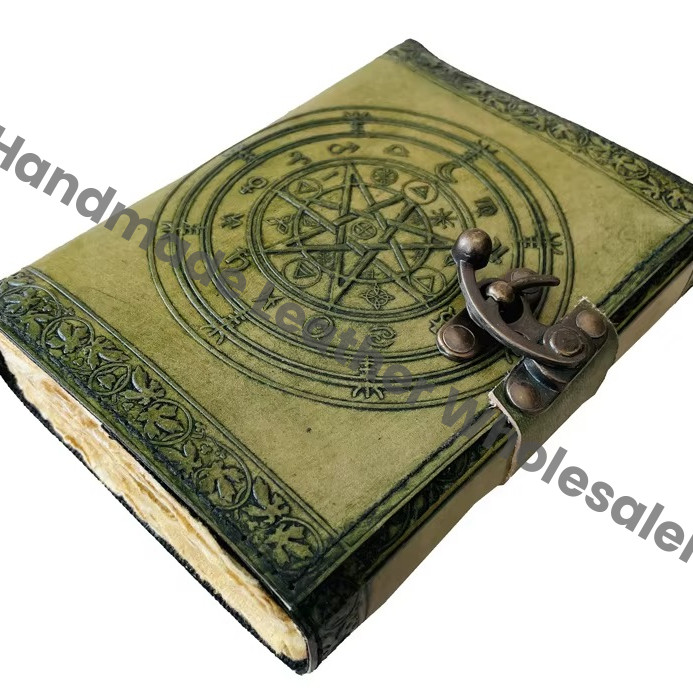 Magic of Spell Wiccan Sketchbook Deckle Old Pages Journal Leather Journal for Women Vintage Book of Shadows Celtic Blank Books