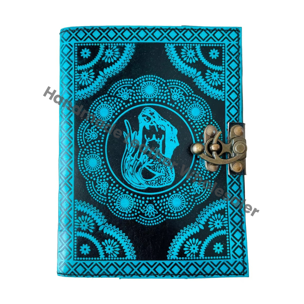 Mermaid Leather Journal fantasy Handmade Grimoire book Leather sketchbook fantasy notebook Writing Planner Travel Books