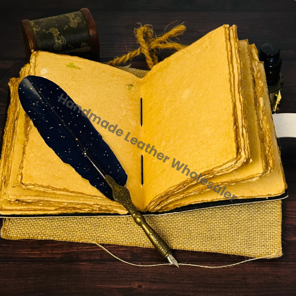 Moon Goddess Leather Journal: Deckle Edge Paper Spell Book