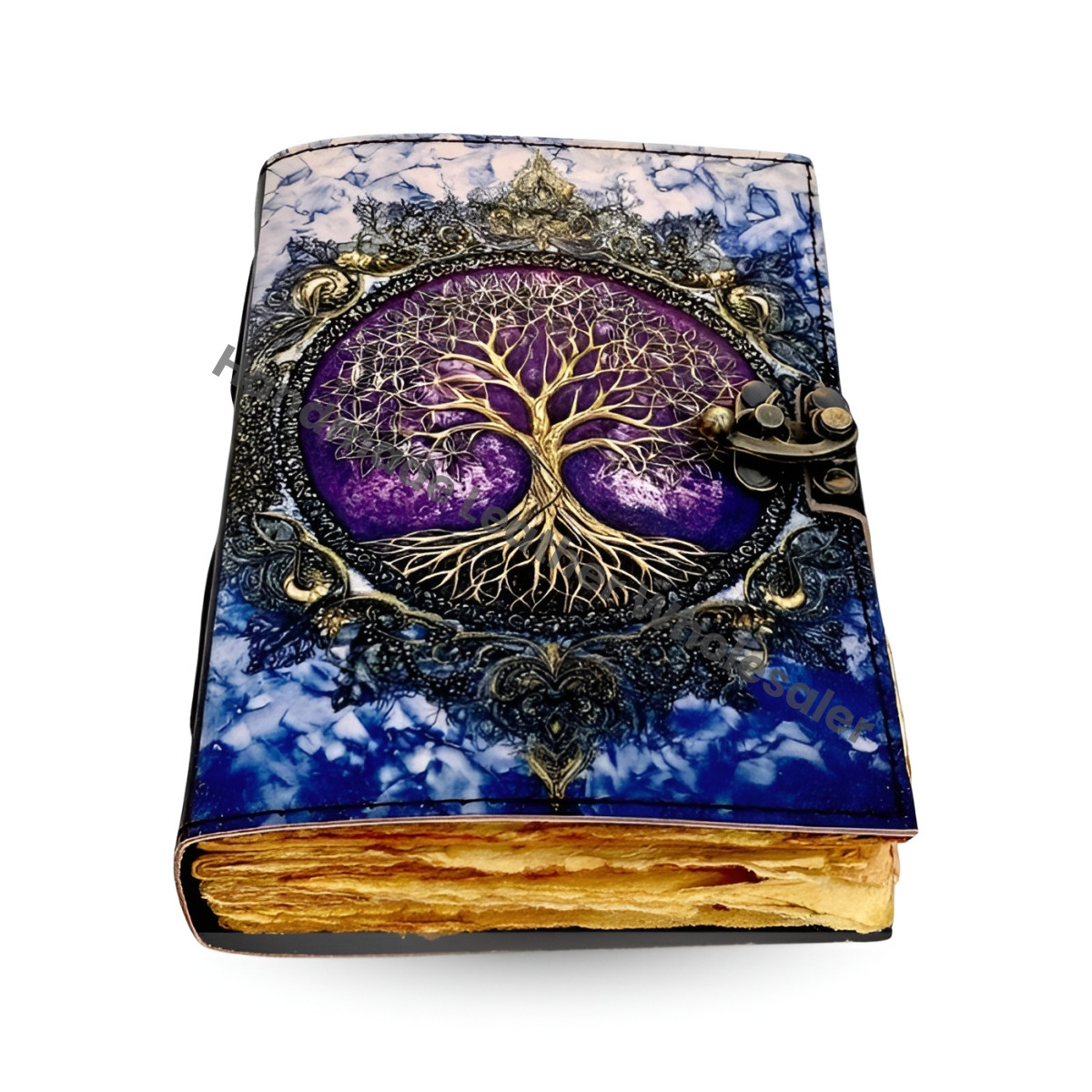 Moon Tree Leather Vintage Moon Forest Grimoire Handmade Book of Shadows, Spell book Wiccan Pagan Gothic Magic Diary