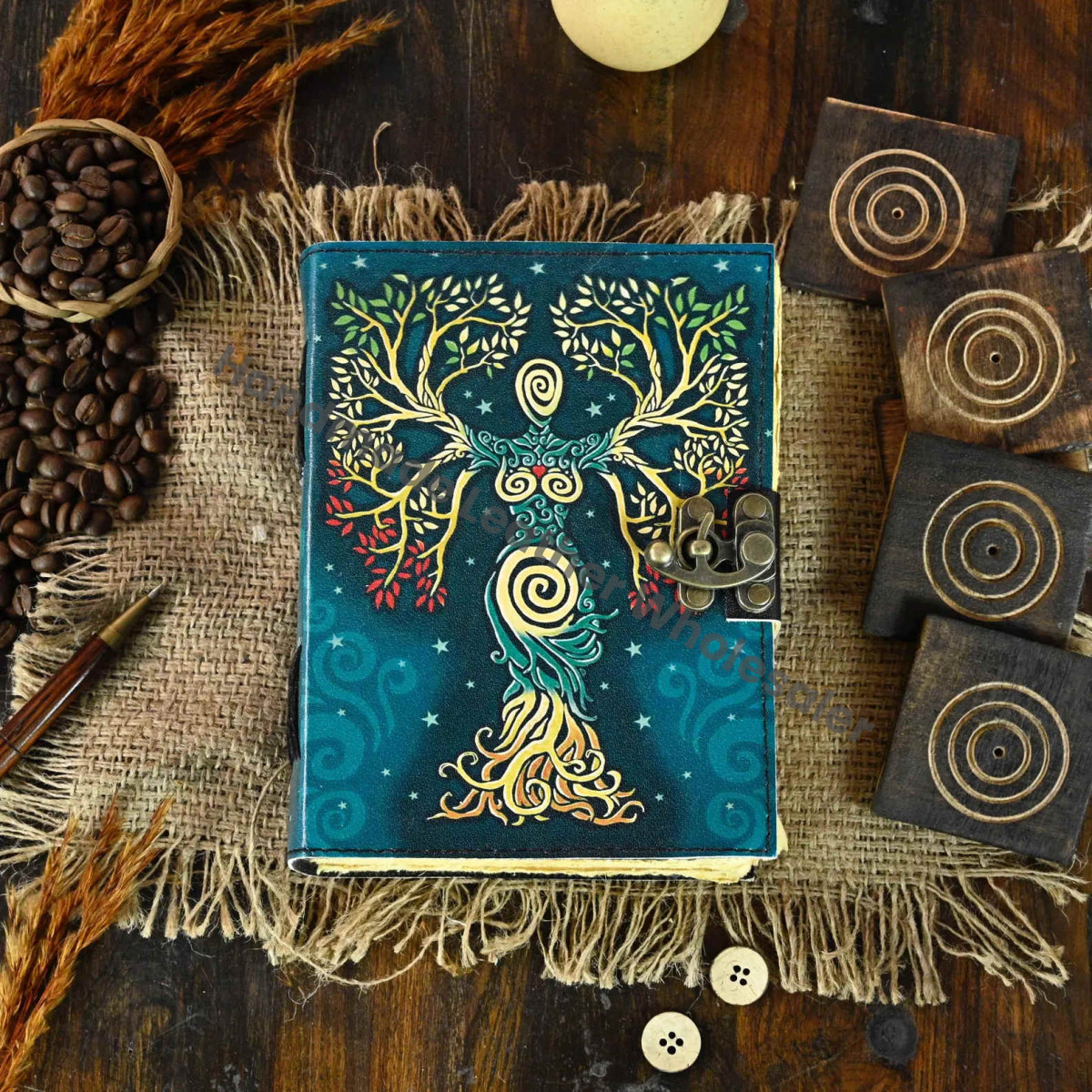 Mother Earth Leather Journal – Rustic Grimoire, Book of Shadows
