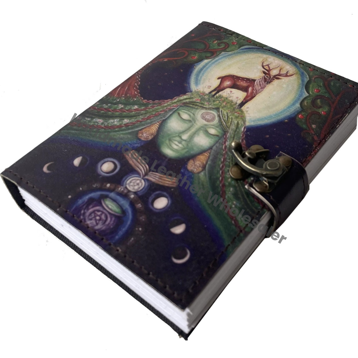 Mother Earth Printed Journal Handmade Goddess Design Eco-friendly Leather Writing Gift Book Paper Travel Writing