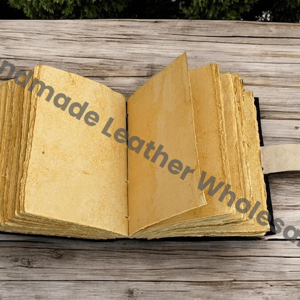 Mushroom Leather Journal With Handmade Deckle Edge Paper Personalized Gift Blank Spell Book of Shadows Wiccan Pagan Gift for Him