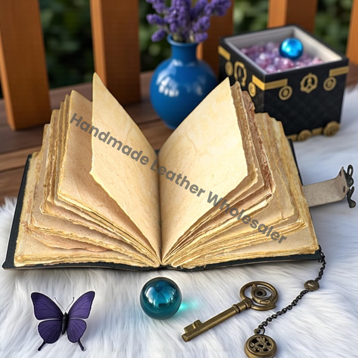 Mushroom Leather Vintage Moon Forest Grimoire Handmade Book of Shadows, Spell book Wiccan Pagan Gothic Magic Diary