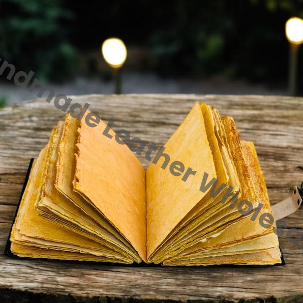 Odin Grimoire Leather journal Notebook – Gothic Spell Book of Shadows, Deckle Edge Paper