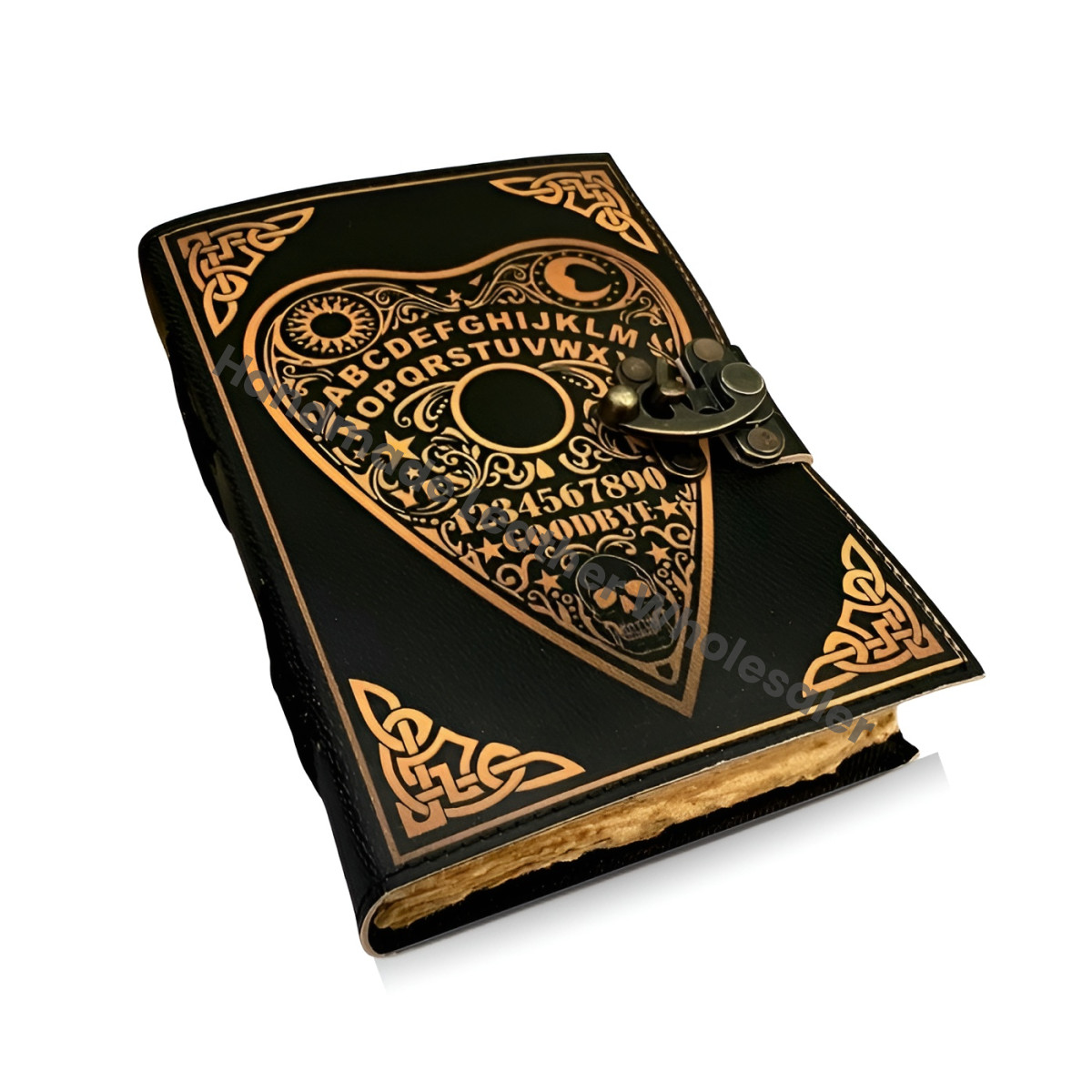Ouija Board Leather Journal: Witchcraft Book of Shadows, Pagan Grimoire