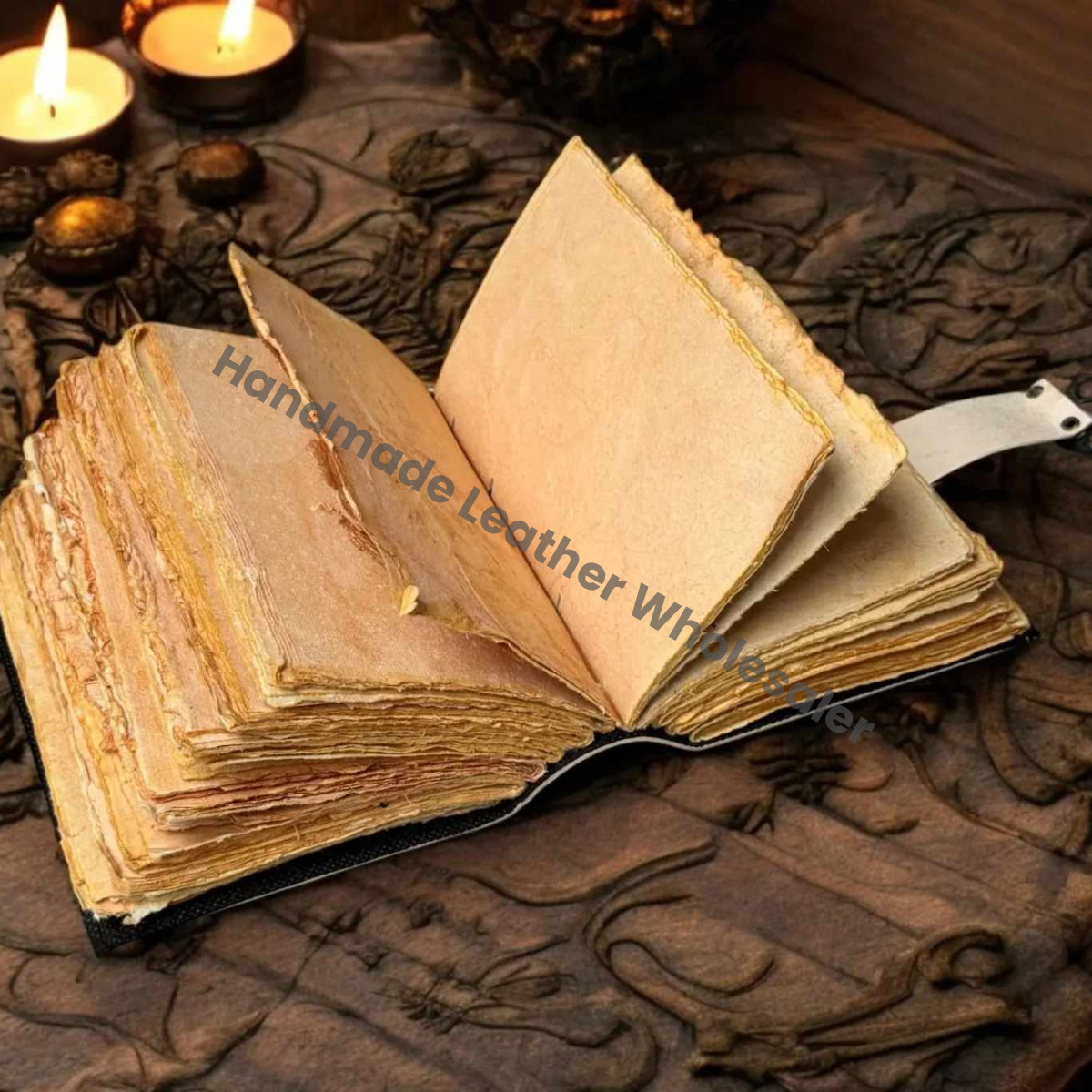 Overthinker Leather Journal with Lock: Handmade Writing Notebook Handmade Book of Shadows, Large Book Spell book